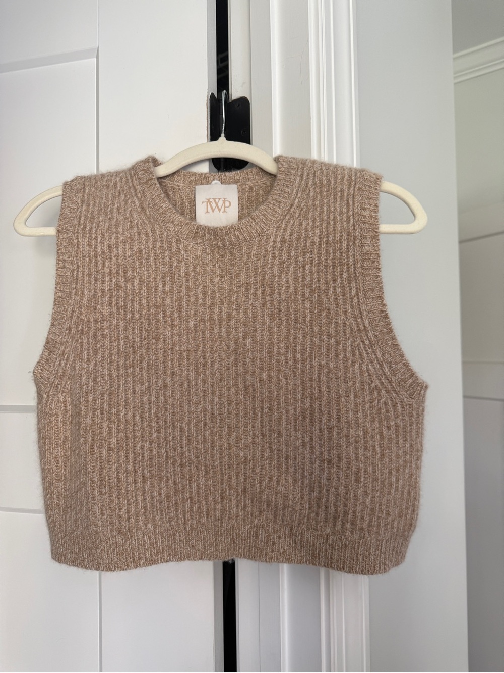TWP Cashmere sweater vest beige sleeveless pullover